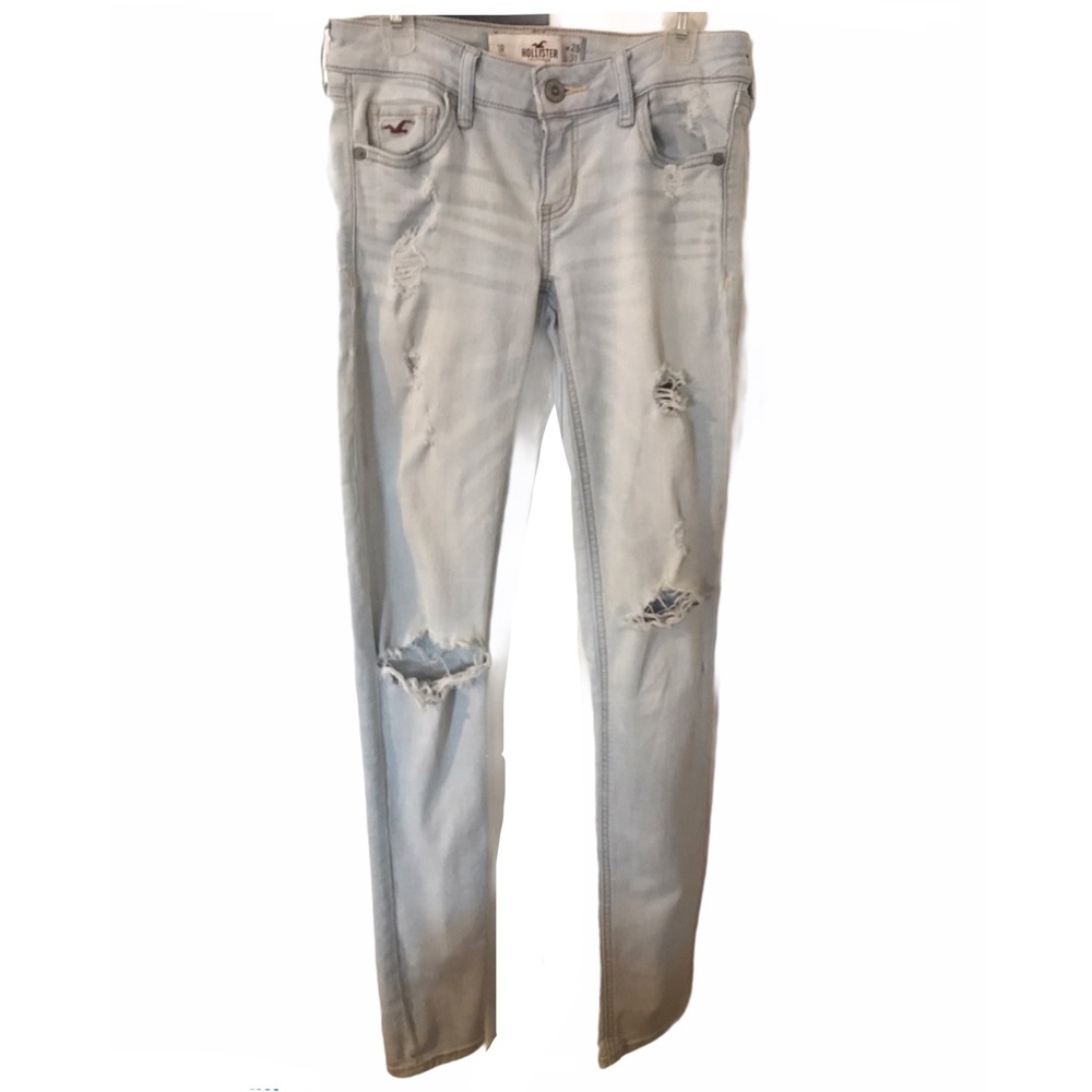 Hollister light wash Distressed skinny Jean